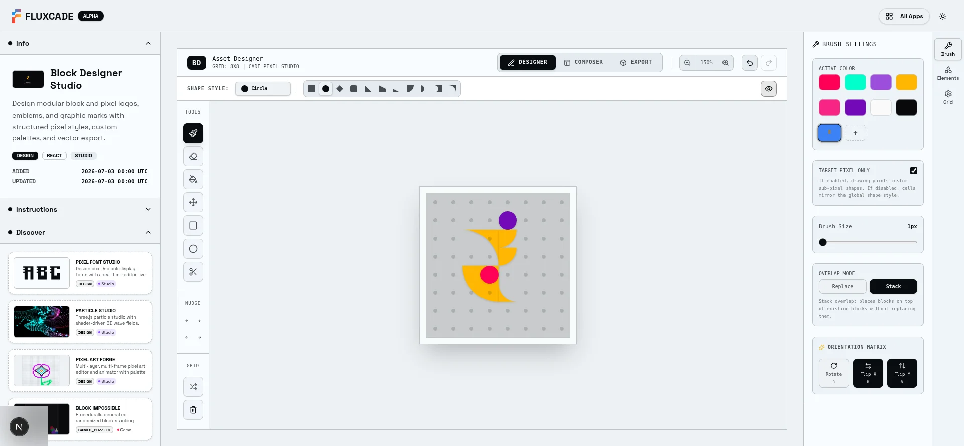 Block Designer Studio running in the browser