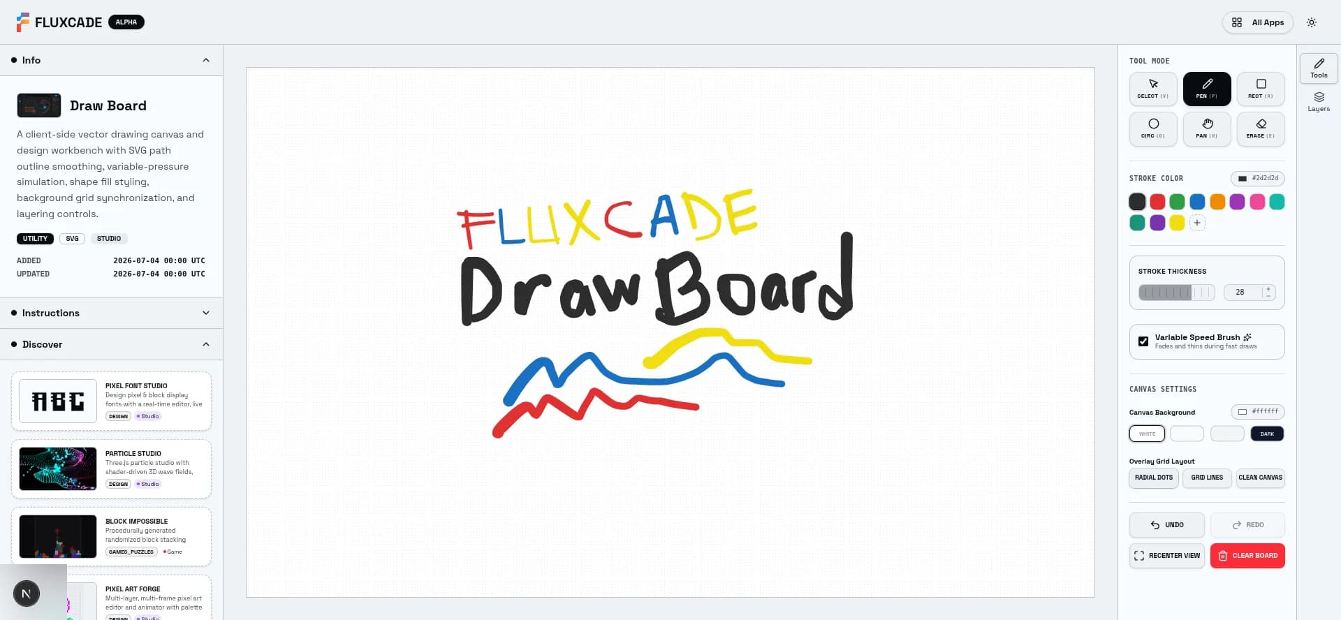 Draw Board running in the browser